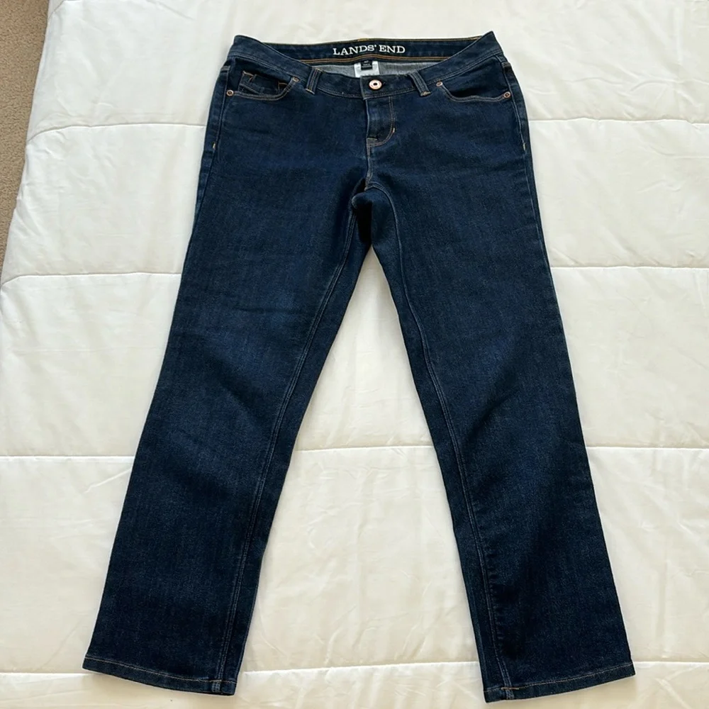 Lands’ End Dark Wash Jeans - Picture 1 of 6